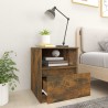 Table de chevet chêne fumé 40x40x50 cm bois d'ingénierie 634766634766