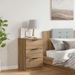 Table de chevet chêne artisanal 40x36x65 cm bois d'ingénierie 634769634769
