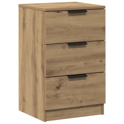 Table de chevet chêne artisanal 40x36x65 cm bois d'ingénierie 634769634769