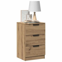 Table de chevet chêne artisanal 40x36x65 cm bois d'ingénierie 634769634769