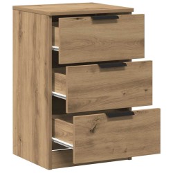 Table de chevet chêne artisanal 40x36x65 cm bois d'ingénierie 634769634769