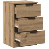 Table de chevet chêne artisanal 40x36x65 cm bois d'ingénierie 634769634769