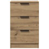 Table de chevet chêne artisanal 40x36x65 cm bois d'ingénierie 634769634769