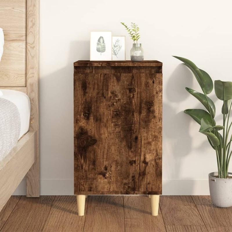 Table de chevet chêne fumé 40x35x70 cm bois d'ingénierie 634770634770