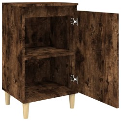 Table de chevet chêne fumé 40x35x70 cm bois d'ingénierie 634770634770
