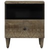 Table de chevet gris clair 40x33x46 cm bois de manguier solide 634774634774
