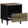 Table de chevet gris clair 40x33x46 cm bois de manguier solide 634774634774