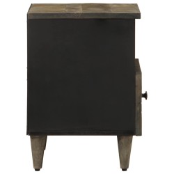 Table de chevet gris clair 40x33x46 cm bois de manguier solide 634774634774