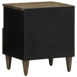 Table de chevet gris clair 40x33x46 cm bois de manguier solide 634774634774