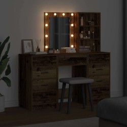 Table de Toilette avec tiroir 3 pcs Marron Bois d'ingénierie 634776634776