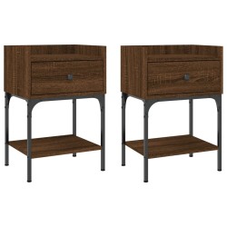 Tables de chevet 2pcs chêne brun 40,5x31x60cm bois d’ingénierie 634777634777