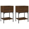 Tables de chevet 2pcs chêne brun 40,5x31x60cm bois d’ingénierie 634777634777