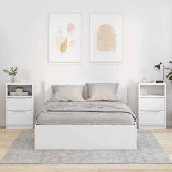 Tables de chevet 2 pcs Blanc 40 x 30 x 467 cm Bois d'ingénierie 634779634779