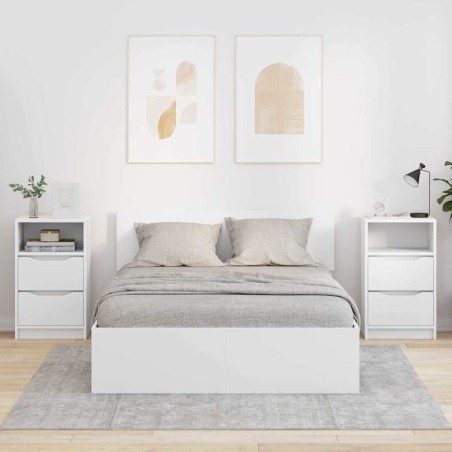 Tables de chevet 2 pcs Blanc 40 x 30 x 467 cm Bois d'ingénierie 634779634779