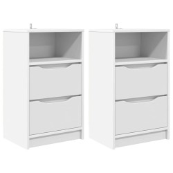 Tables de chevet 2 pcs Blanc 40 x 30 x 467 cm Bois d'ingénierie 634779634779