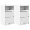 Tables de chevet 2 pcs Blanc 40 x 30 x 467 cm Bois d'ingénierie 634779634779