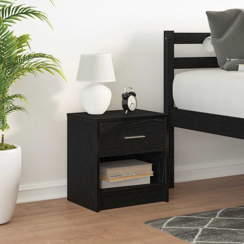 Table de chevet avec tiroir noire 39 x 28 x 41 cm 634781634781