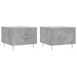Tables basses 2 pcs gris béton 50x50x40 cm bois d'ingénierie 634782634782
