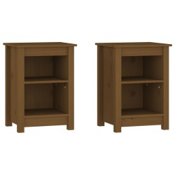 Tables de chevet 2 pcs Marron miel 40x35x55 cm Bois pin massif 634785634785