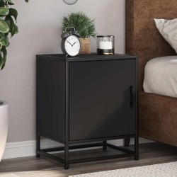 Tables de chevet 2 pcs noir 40x31x50 cm bois d'ingénierie métal 634787634787
