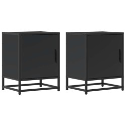 Tables de chevet 2 pcs noir 40x31x50 cm bois d'ingénierie métal 634787634787