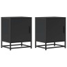Tables de chevet 2 pcs noir 40x31x50 cm bois d'ingénierie métal 634787634787
