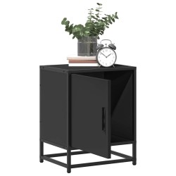 Tables de chevet 2 pcs noir 40x31x50 cm bois d'ingénierie métal 634787634787