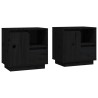 Tables de chevet 2 pcs Noir 50x34x50 cm Bois de pin massif 634788634788