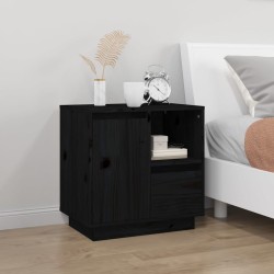 Tables de chevet 2 pcs Noir 50x34x50 cm Bois de pin massif 634788634788