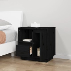 Tables de chevet 2 pcs Noir 50x34x50 cm Bois de pin massif 634788634788