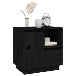 Tables de chevet 2 pcs Noir 50x34x50 cm Bois de pin massif 634788634788