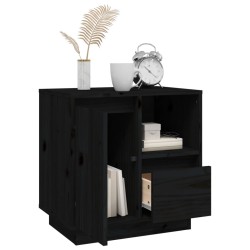 Tables de chevet 2 pcs Noir 50x34x50 cm Bois de pin massif 634788634788