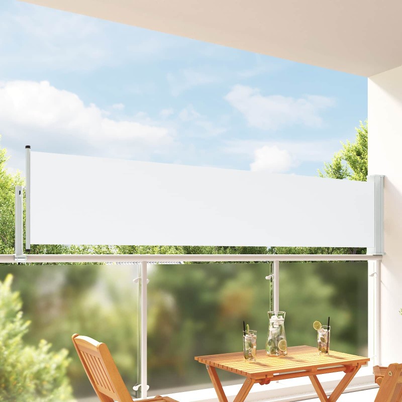 Auvent latéral 100 x 300 cm 100% polyester fer acier 634796634796