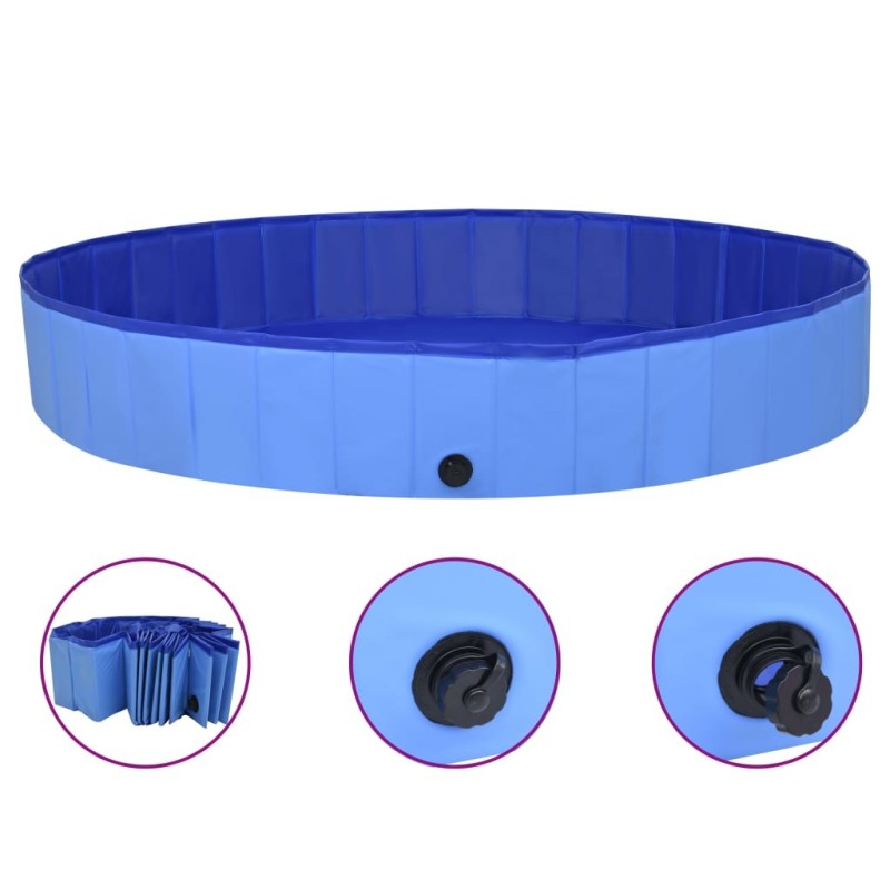Piscine pliable pour chiens Bleu 200x30 cm PVC 634797634797