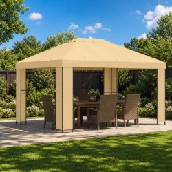 Pavillon 4 × 3 m Crème Polyester et Acier 190 gsm 634798634798