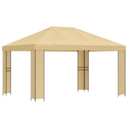 Pavillon 4 × 3 m Crème Polyester et Acier 190 gsm 634798634798