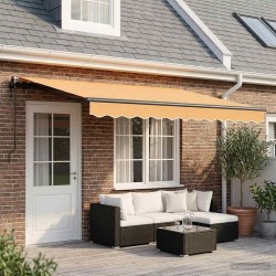 Auvent rétractable Sable 400 × 300 cm Tissu et Aluminium 634801634801
