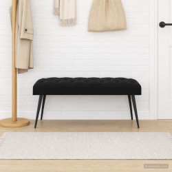 Banc avec capitonnage bouton Noir 110 x 40 x 46 cm Velours 634802634802