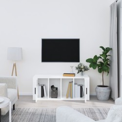 Meuble TV Blanc brillant 100x35x40 cm Bois d'ingénierie 634807634807