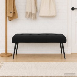 Banc avec capitonnage bouton Noir 110 x 40 x 46 cm Velours 634810634810