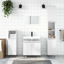 Armoire de bain blanc brillant 58x33x60 cm bois d'ingénierie 634813634813