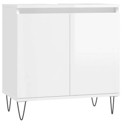 Armoire de bain blanc brillant 58x33x60 cm bois d'ingénierie 634813634813