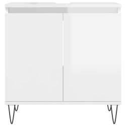 Armoire de bain blanc brillant 58x33x60 cm bois d'ingénierie 634813634813