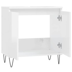 Armoire de bain blanc brillant 58x33x60 cm bois d'ingénierie 634813634813