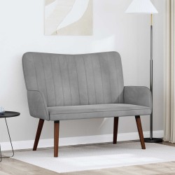 Sofa 2 places Gris clair 115 x 61 x 87 cm Velours (V) 634821634821