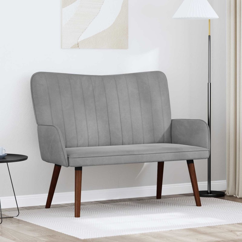 Sofa 2 places Gris clair 115 x 61 x 87 cm Velours (V) 634821634821