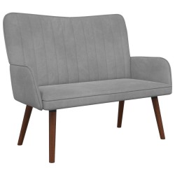 Sofa 2 places Gris clair 115 x 61 x 87 cm Velours (V) 634821634821