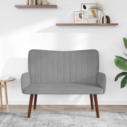 Sofa 2 places Gris clair 115 x 61 x 87 cm Velours (V) 634821634821