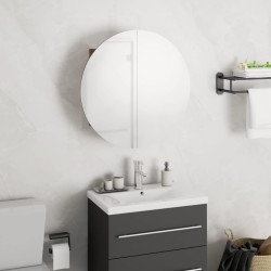 Armoire de salle de bain miroir rond et LED Chêne 40x40x17,5 cm 634822634822