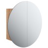 Armoire de salle de bain miroir rond et LED Chêne 40x40x17,5 cm 634822634822